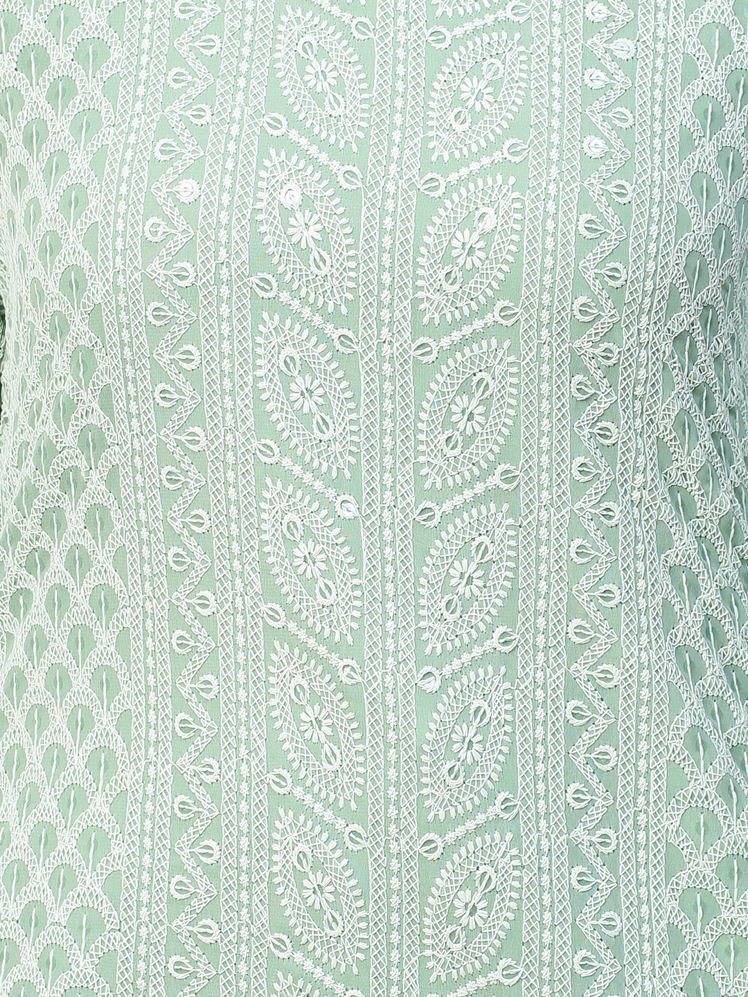 Chikankari Embroidered Straight Fit Kurta - Pastel Green
