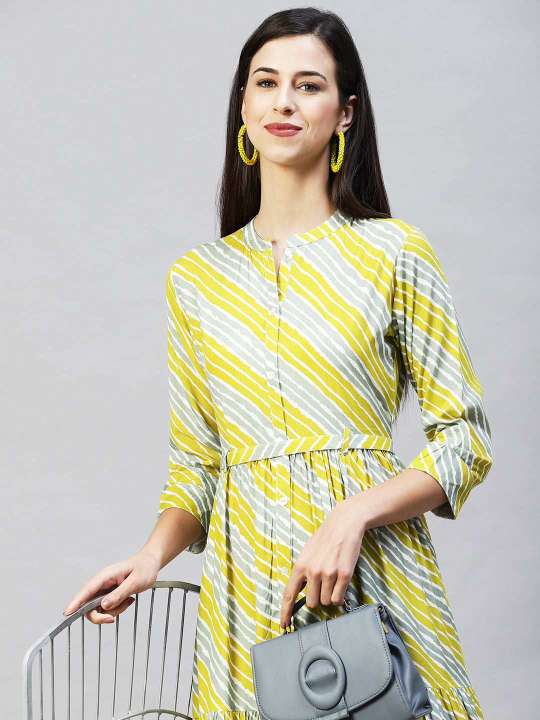 Leheriya Printed Tiered Flared Maxi Dress - Multi