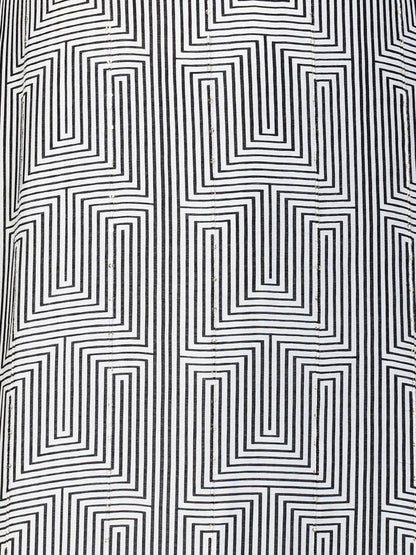 Geometric Printed & Hand Embroidered Kurta with Pants & Dupatta - White
