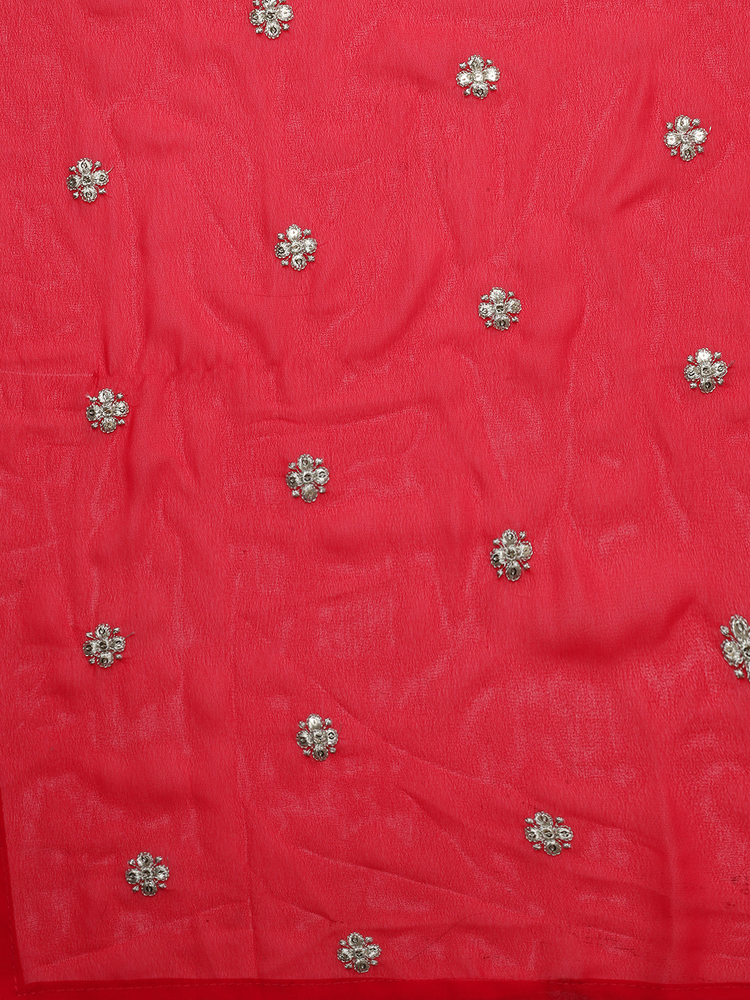 Solid Ethnic Embroidered A-Line Tiered Kurta with Palazzo & Dupatta - Fuchsia