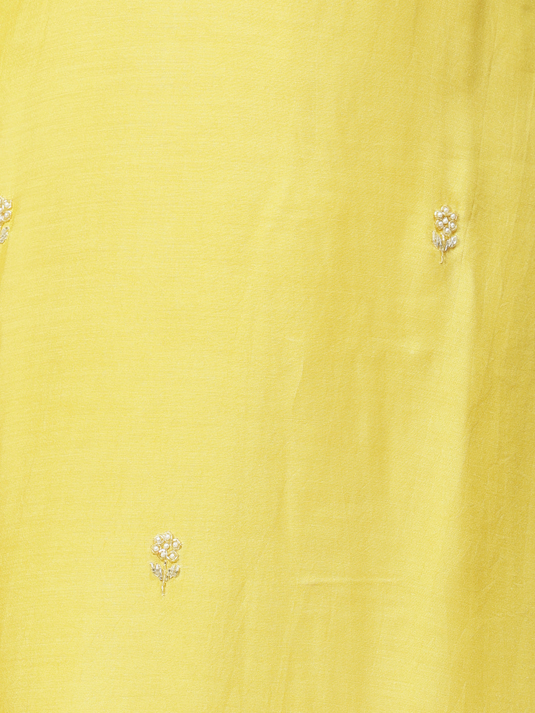 Ethnic Hand Embroidered Straight Kurta with Pants & Dupatta - Yellow