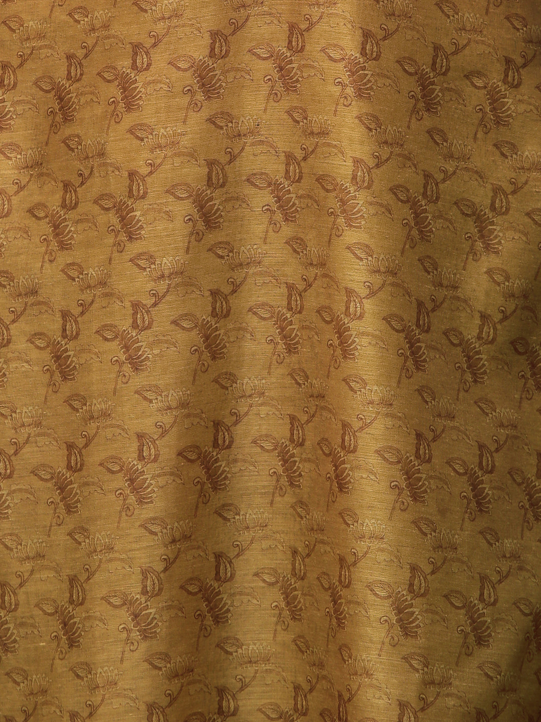 Ethnic Printed & Hand Embroidered Straight Kurta with Dupatta - Mustard