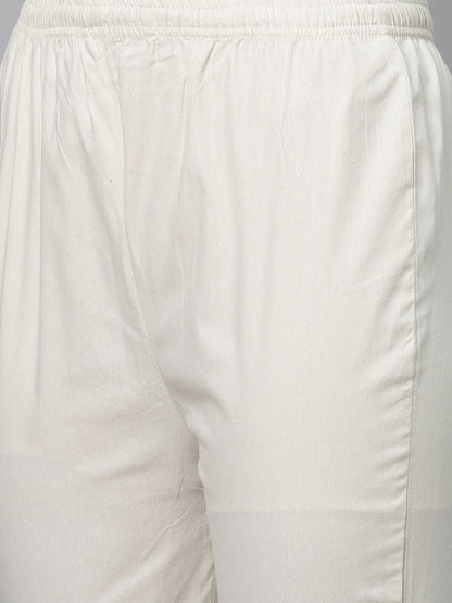 Ethnic Embroidered Straight Fit Kurta with Pants - Yellow