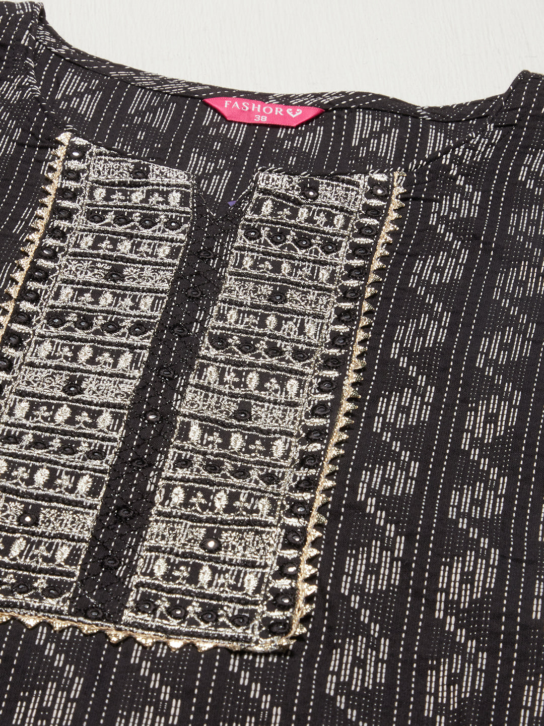 Kantha Woven & Embroidered Straight Fit Kurta – Parrot Green