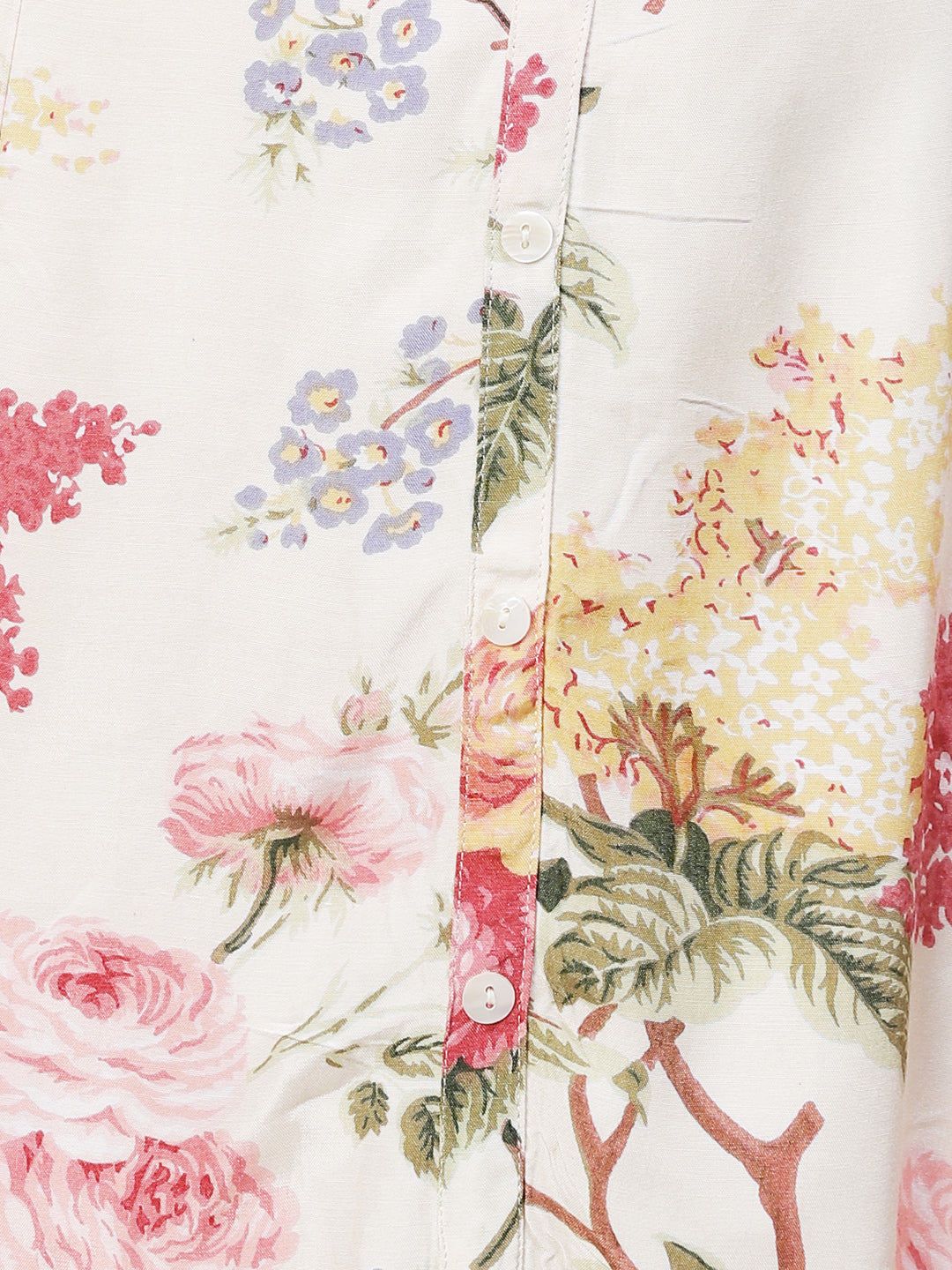 Floral Printed & Embroidered A-Line Midi Dress - Off White