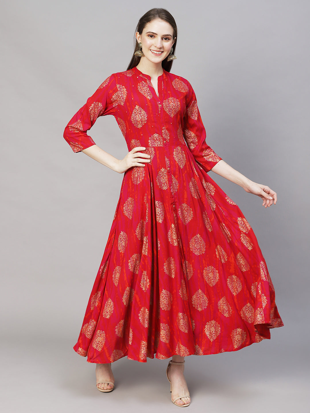 Women Blue Ethnic Motifs Halter Neck Ethnic Maxi Dress, Indo-Western Maxi  Dress | eBay
