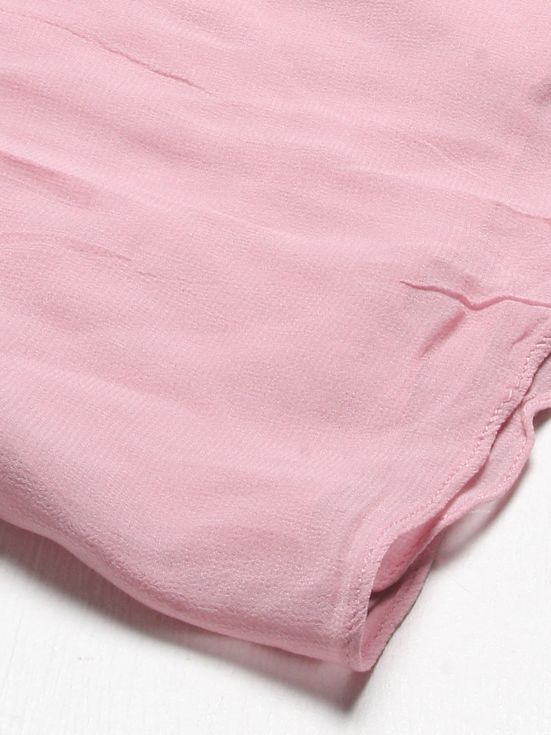 Ethnic Embroidered A-Line Kurta with Palazzo & Dupatta - Onion Pink