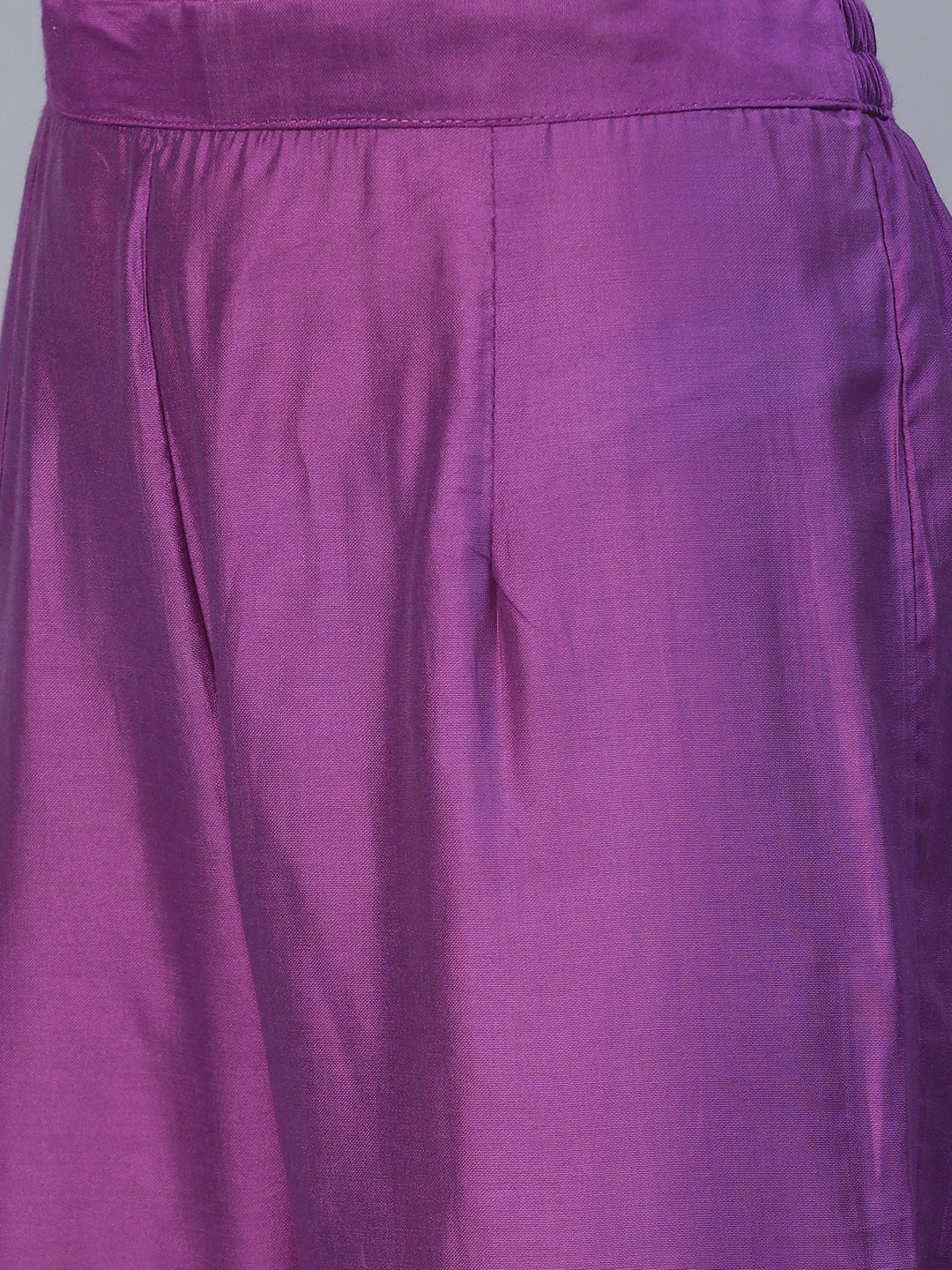 Ethnic Printed & Hand Embroidered Kurta with Pants & Dupatta - Light Purple