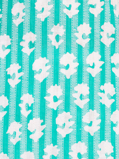 Ethnic Woven & Embroidered Straight Fit Kurta - Mint Green