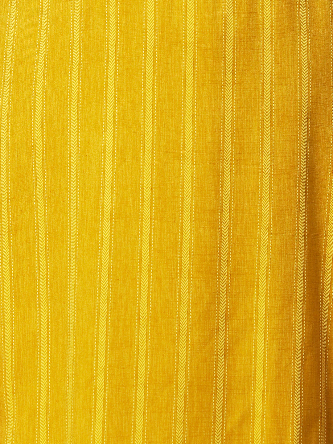 Stripes Woven & Embroidered Straight Fit Kurta - Mustard