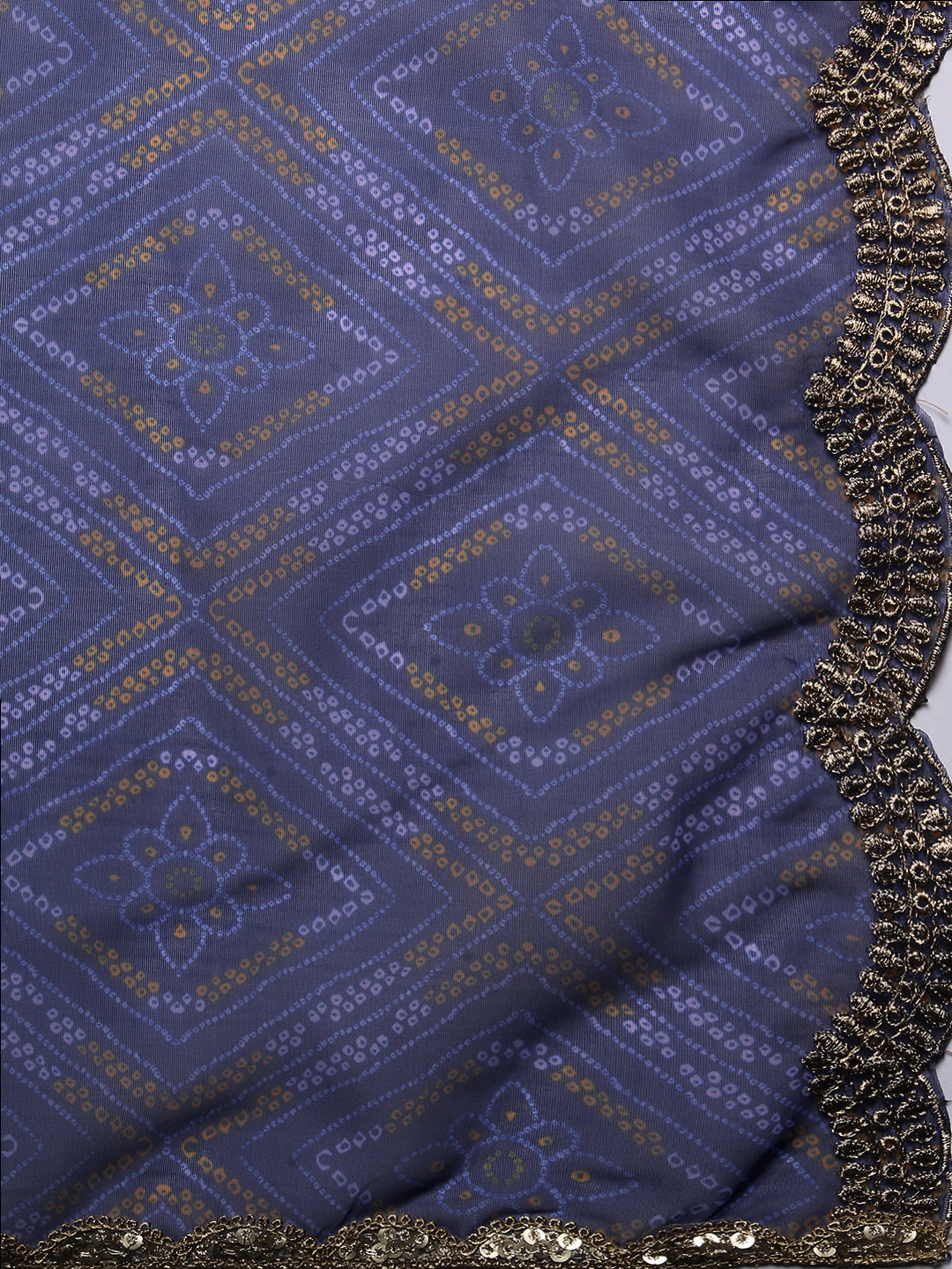 Solid Princess Cut Straight Kurta with Palazzo & Bandhani Printed Dupatta - Yellow