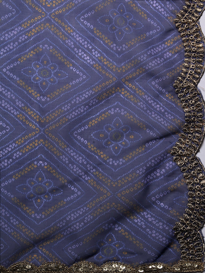 Solid Princess Cut Straight Kurta with Palazzo & Bandhani Printed Dupatta - Yellow