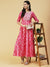 Shibori Printed Zari & Sequins Embroidered Anarkali Dress - Pink
