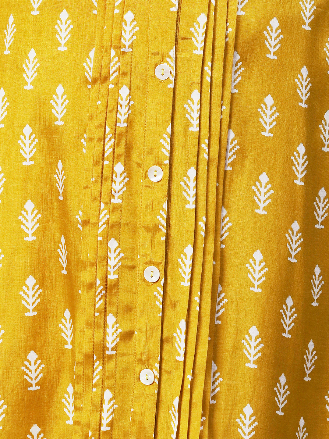 Ethnic Printed Straight Fit Kurta with Pant - Yellow