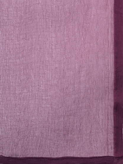 Floral hand Embroidered High Slit Gathered kurta With Palazzo & Dupatta - Mauve
