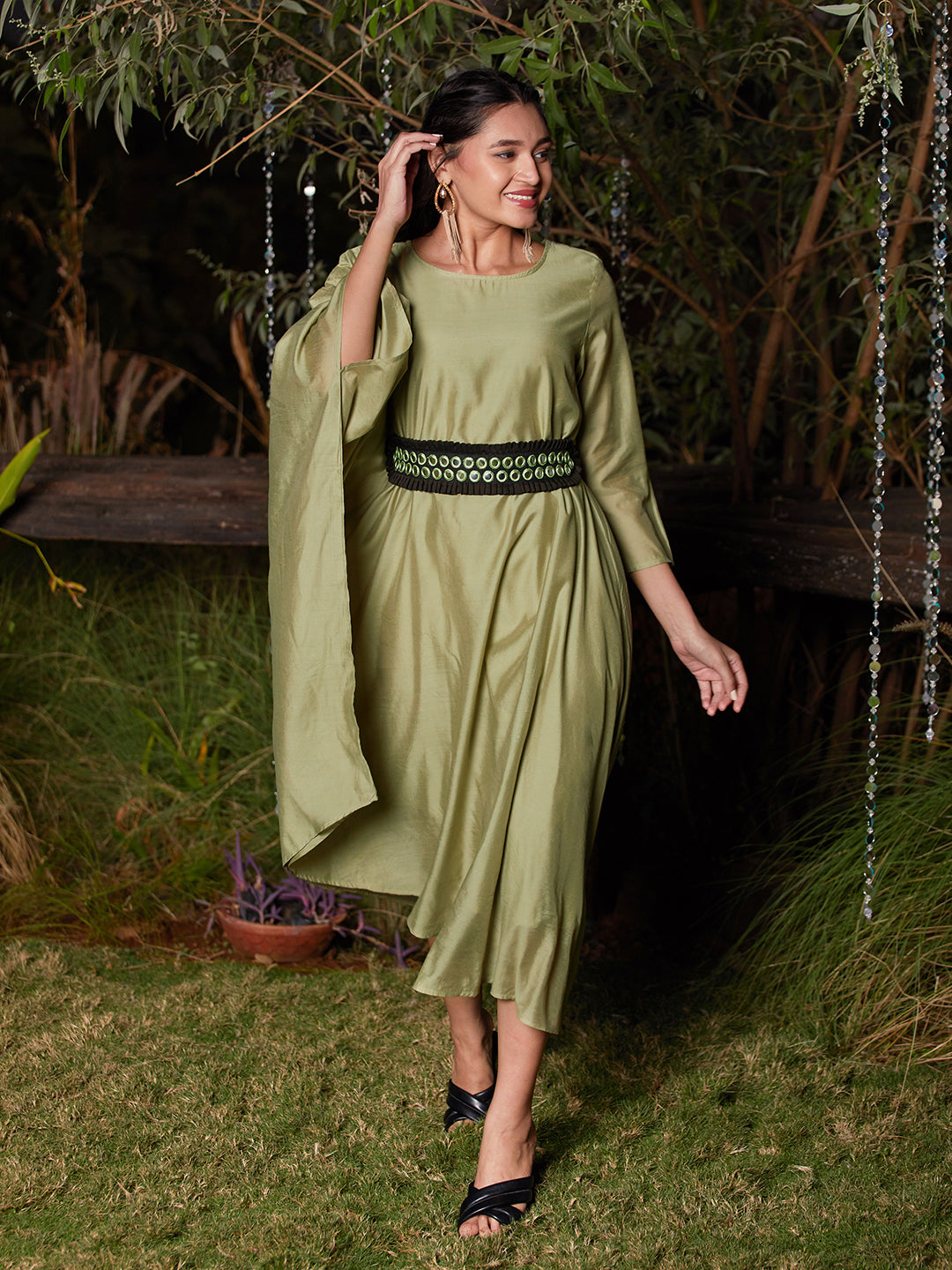 Green best sale kaftan dress