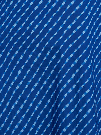 Leheriya Printed & Sequin Embroidered Straight Fit Kurta – Dark Blue