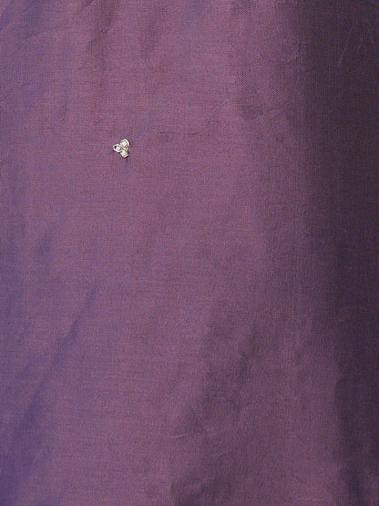 Hand Embroidered Straight Fit Kurta & Pants - Dusty Purple