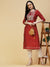 Bandhani Printed & Embroidered Straight Fit Kurta - Red