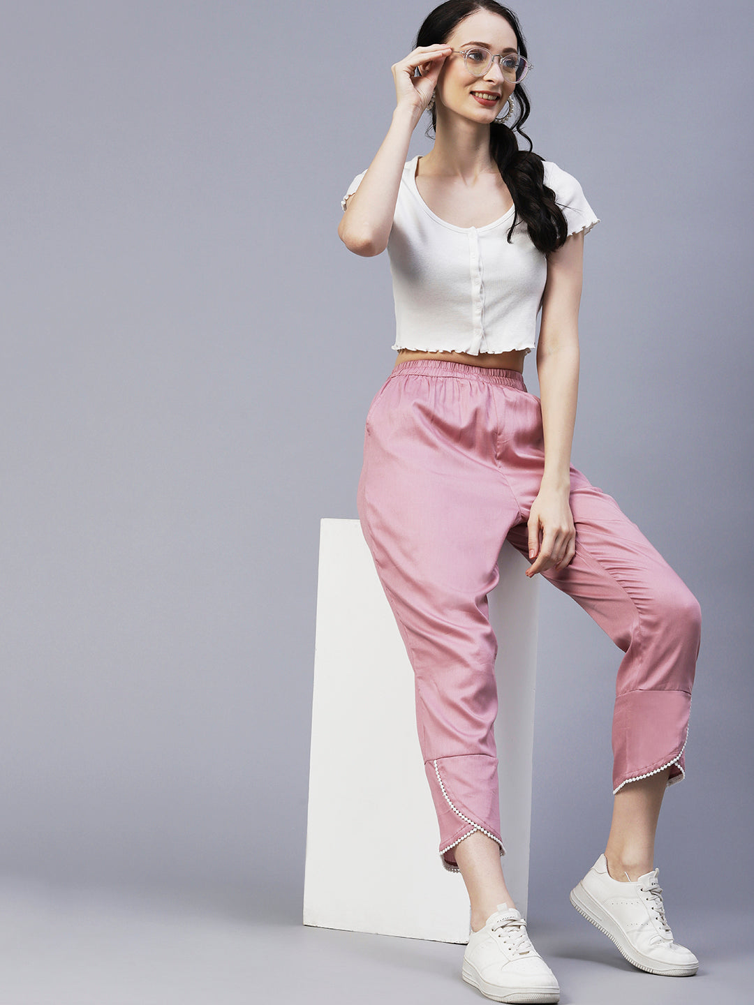 Go Colors Pants  Buy Go Colors Women Solid Rose Gold Mid Rise Shiny Pants  Online  Nykaa Fashion