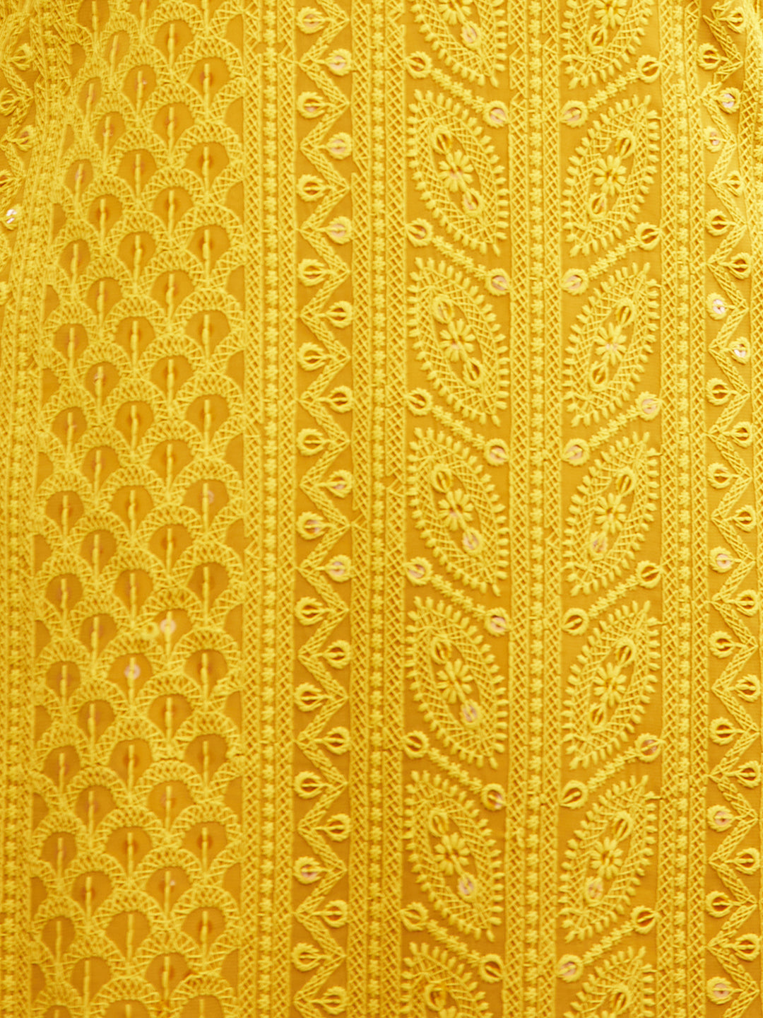 Chikankari Embroidered Straight Fit Kurta - Yellow
